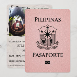 Reserva La Fecha Pasaporte rosa de Filipinas Salven la fecha