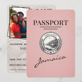 Reserva La Fecha Pasaporte rosado de Jamaica Salve la fecha