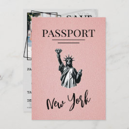 Reserva La Fecha Pasaporte rosado de Nueva York para ahorrar la fec
