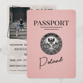 Reserva La Fecha Pasaporte rosado de Polonia Salven la fecha