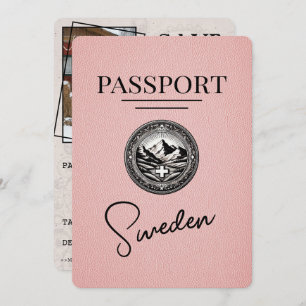 Reserva La Fecha Pasaporte rosado de Suecia Salven la fecha