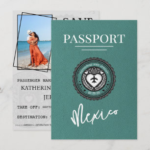Reserva La Fecha Pasaporte turquesa de México Salven la fecha