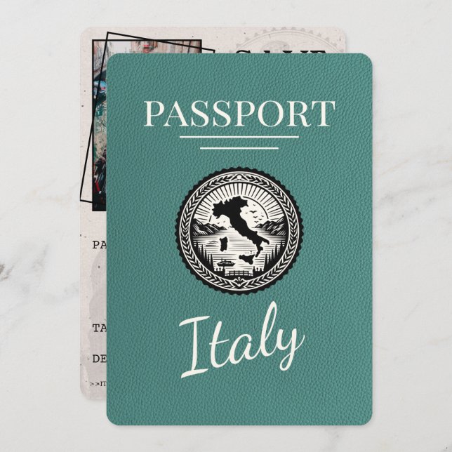 Reserva La Fecha Pasaporte Turquoise Italia (Anverso / Reverso)