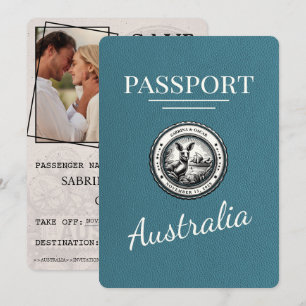 Reserva La Fecha Pasaporte verde azulado de Australia Salven la fec