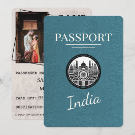 Reserva La Fecha Pasaporte verde azulado de India Salven la fecha