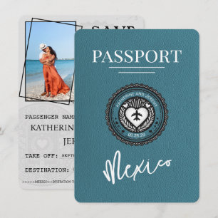 Reserva La Fecha Pasaporte verde azulado de México Salven la fecha