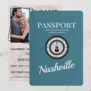 Reserva La Fecha Pasaporte verde azulado de Nashville Guardar La Fe