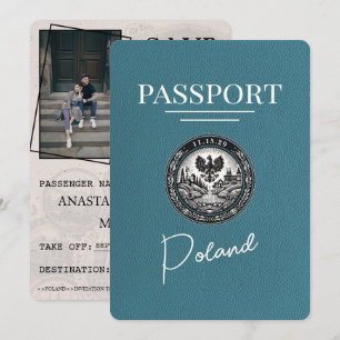 Reserva La Fecha Pasaporte verde azulado de Polonia Salve La Fecha