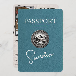 Reserva La Fecha Pasaporte verde azulado de Suecia Salven La Fecha