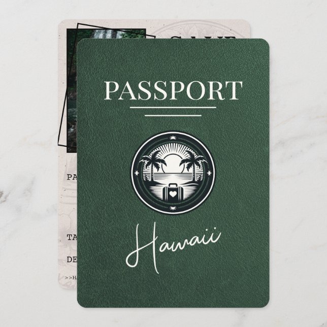 Reserva La Fecha Pasaporte verde hawaiano salva la fecha (Anverso / Reverso)