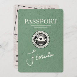 Reserva La Fecha Pasaporte Verde Menta Florida Save The Date