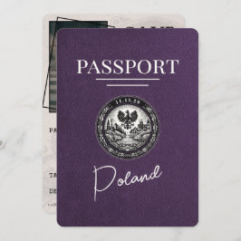 Reserva La Fecha Pasaporte violeta púrpura polaca salva la fecha