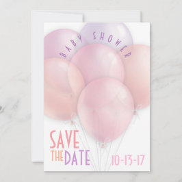 Reserva La Fecha Pastel Balloons Baby Shower Guardar la fecha