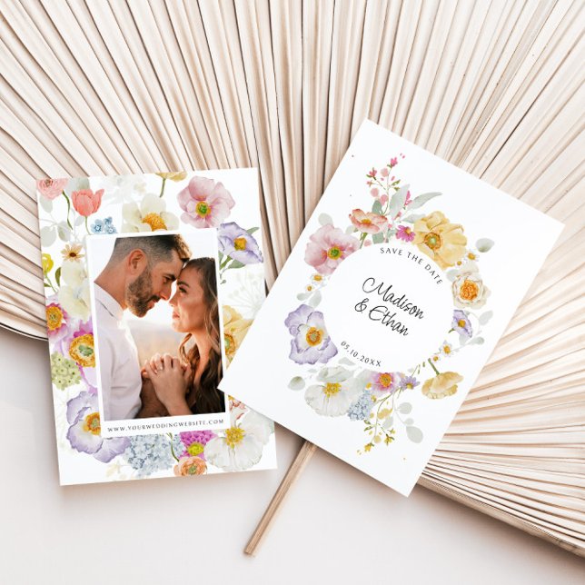 Reserva La Fecha Pastel Bloom Floral Wreath Boda (Subido por el creador)