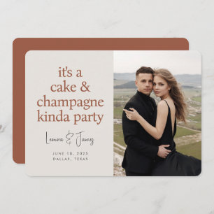 Reserva La Fecha Pastel Champagne Fun Typography Terracotta Boda