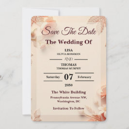 Reserva La Fecha Pastel de melocotón escalfado para boda Save The D