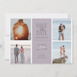 Reserva La Fecha Pastel Modern Four Photo Save the Date Card