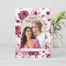 Reserva La Fecha Patada floral borgoñona, arca acuarela