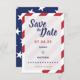 Reserva La Fecha Patriotic Save the Date - Bandera de Estados Unido