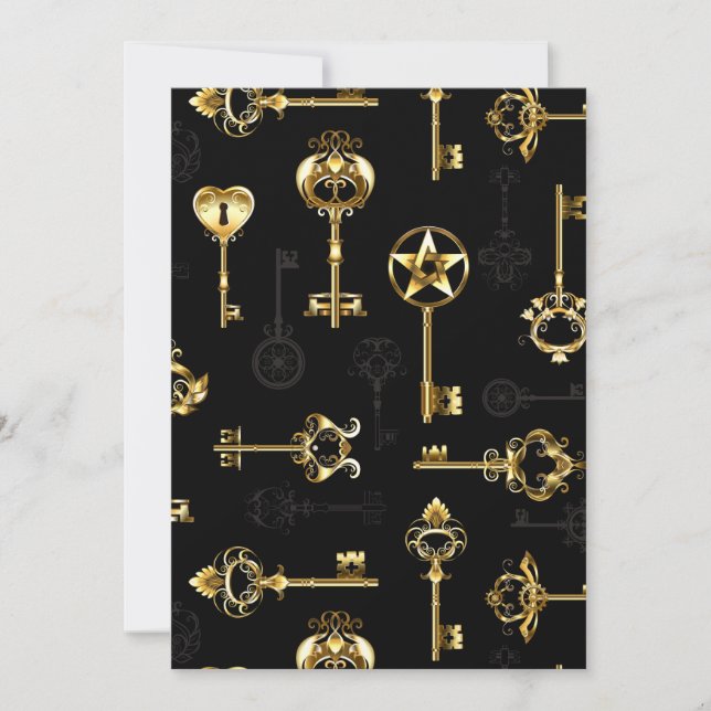 Reserva La Fecha Patrón continuo con llaves doradas (Anverso)
