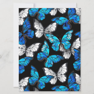 Reserva La Fecha Patrón continuo oscuro con mariposas azules Morpho