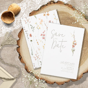 Reserva La Fecha Patrón de Boda de flor silvestre Sunny ID1023