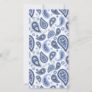 Reserva La Fecha Patrón de Paisley Azul