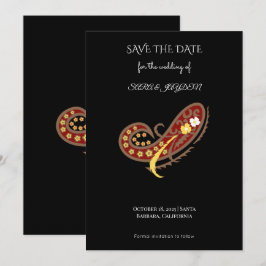 Reserva La Fecha Patrón de tela floral - Póster de clip art de cach