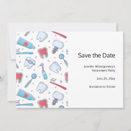 Reserva La Fecha Patrón dental de dientes y herramientas