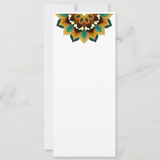 Reserva La Fecha Patrón Mandala 02 en amarillo y marrón (Anverso)