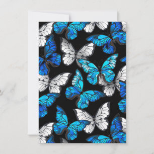 Reserva La Fecha Patrón oscuro sin foco con mariposas azules morfo