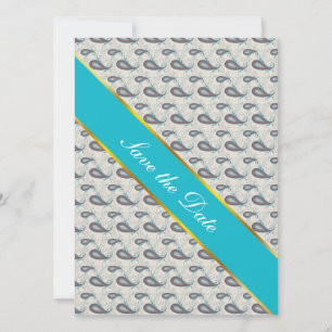 Reserva La Fecha Patrón Paisley Champagne