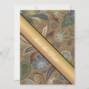 Reserva La Fecha Patrón Paisley de impresión animal