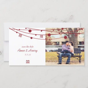 Reserva La Fecha Patrones de doble felicidad Boda Guardar la fecha