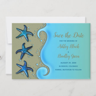 Reserva La Fecha Paua Shell Starfish Destino Boda Guardar Fecha