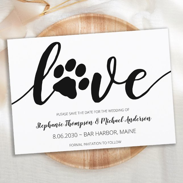 Reserva La Fecha Paw Print Love Boda Mascota Dog (Subido por el creador)
