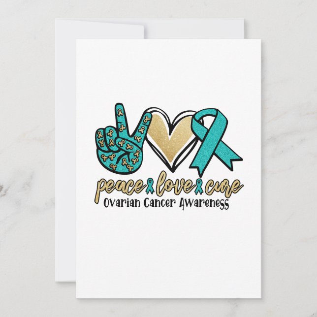 Reserva La Fecha Peace Love Cure Ovarian Cancer Awareness (Anverso)