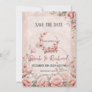 Reserva La Fecha Peach Jardín Secreto Floral Salva la Fecha Románti