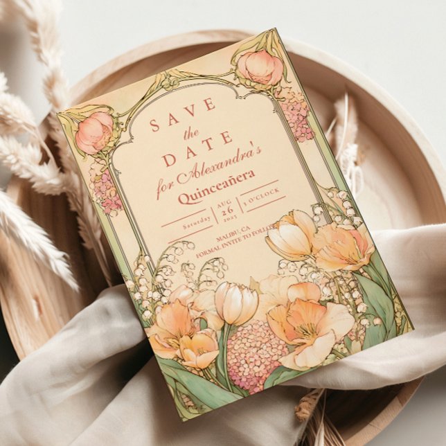 Reserva La Fecha Peach Tulip Quinceañera Celebration (Subido por el creador)