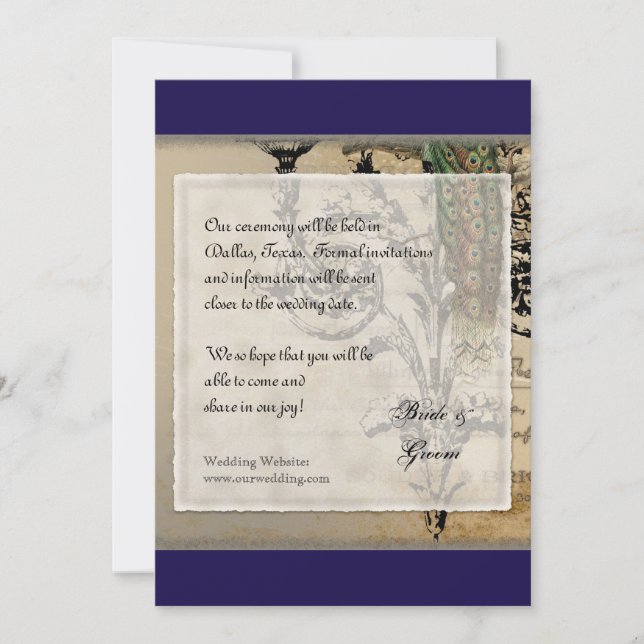 Reserva La Fecha Peacock de época 6 - Guardar la fecha (Anverso)