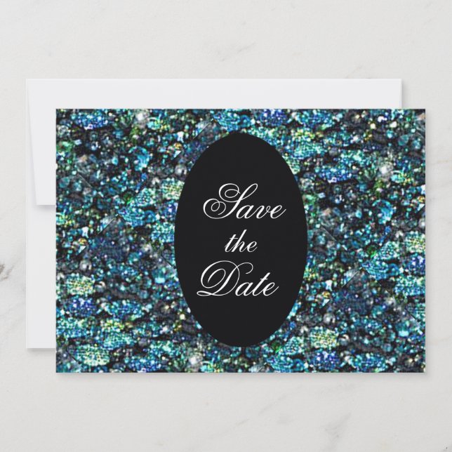 Reserva La Fecha Peacock Elegant Boda moderno / Casa de Grosch (Anverso)