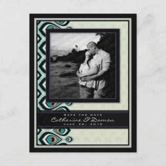 Reserva La Fecha Peacock Nouveau Save the Date (Negro)