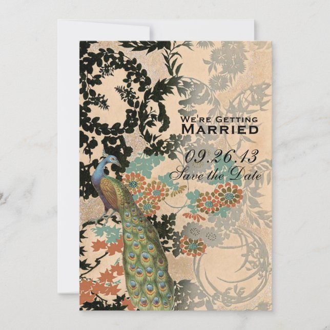 Reserva La Fecha Peacock vintage (Anverso)