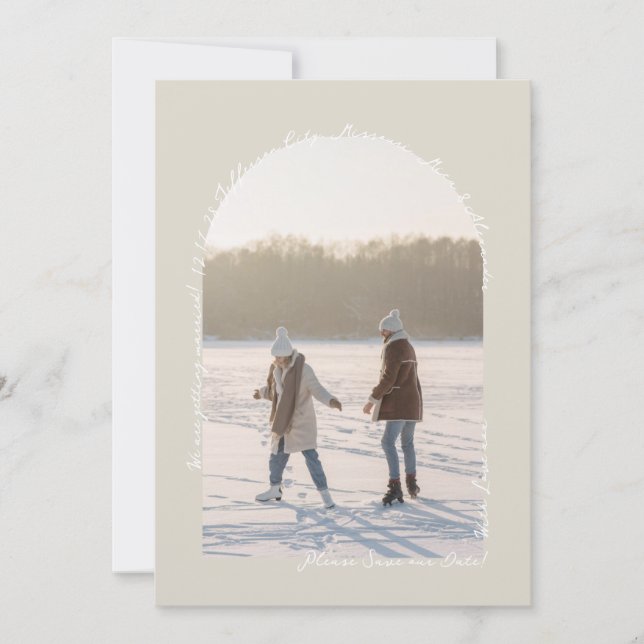 Reserva La Fecha Pearl Shimmer manuscrito Elegante Simple Moderno (Anverso)