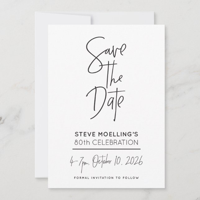 Reserva La Fecha PEDIDO PERSONALIZADO Cumpleaños 80 de Steve (Anverso)