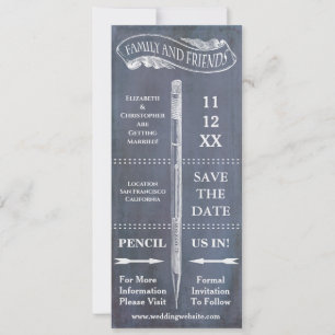 Reserva La Fecha Pencil Us Typography Vintage Wedding Save The Date