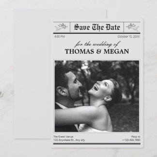 Reserva La Fecha periódico fotográfico boda