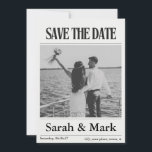 Reserva La Fecha Periódico Guarda la Fecha Vintage foto personaliza<br><div class="desc">Anuncia tu boda de una manera divertida e inolvidable con esta tarjeta de "save the date" estilo periódico. Diseñada con un aspecto de periódico vintage y detalles personalizados, este anuncio de boda único es perfecto para parejas que buscan una forma creativa y elegante de compartir su fecha especial. Ideal para...</div>