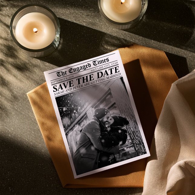 Reserva La Fecha Periódico Retro Único Guardar la Fecha (Subido por el creador)