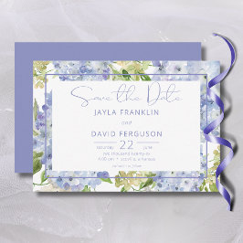 Reserva La Fecha Periwinkle Blue White Hydrangea Boda